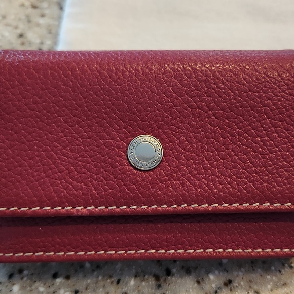 COACH (Raspberry) Pebbled Leather Card Case - Picture 1 of 8